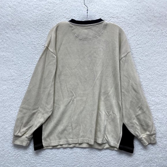 Y2K Vintage Southpole Sweater Mens XL Tan Beige Rib Knit Logo Skater Grunge - Picture 2 of 16